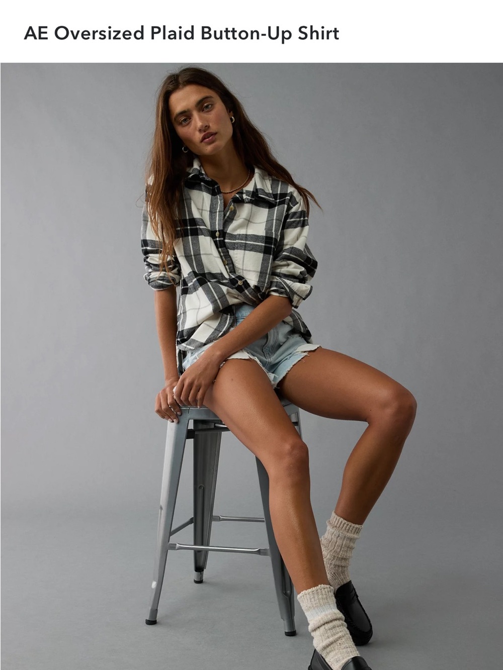 American Eagle oversized flannel button down shirt